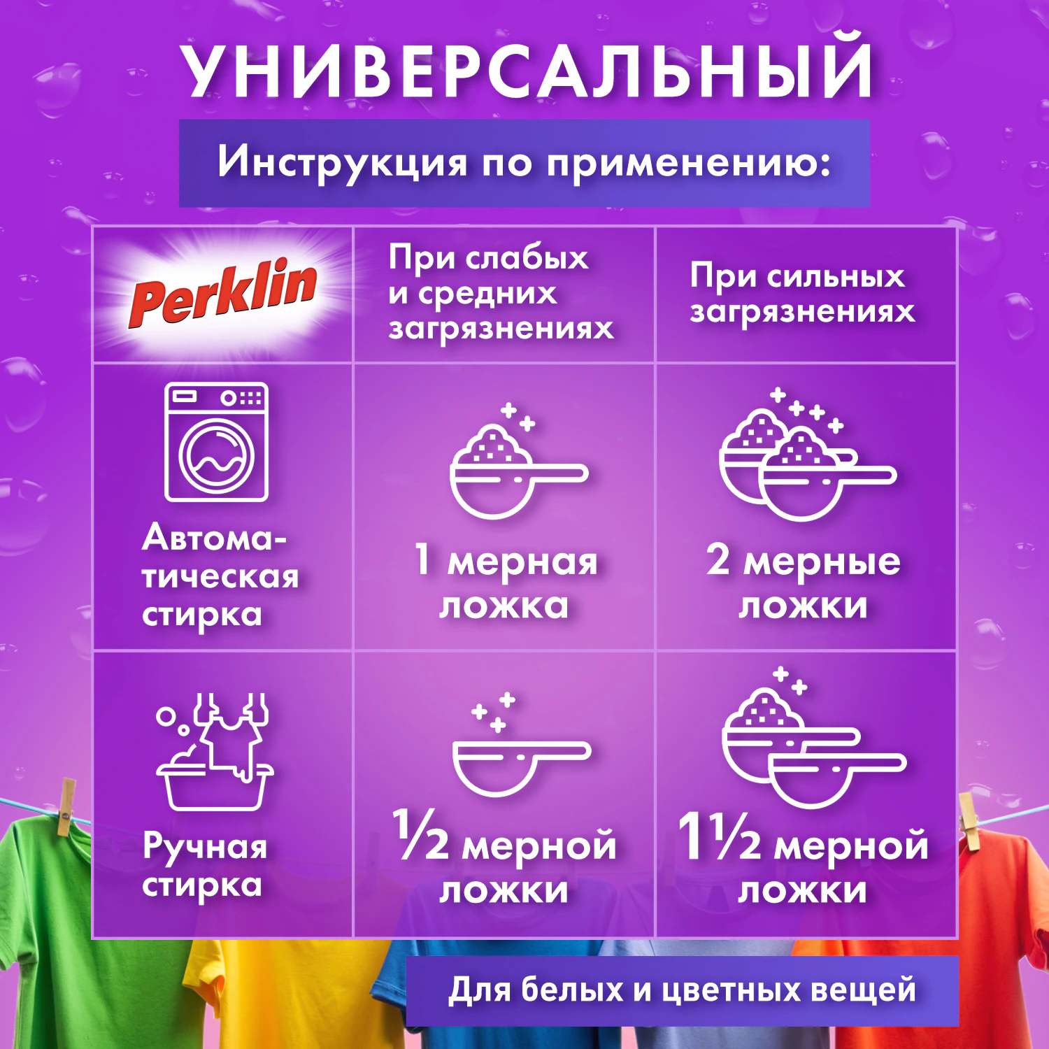 Стиральный порошок PERKLIN SUPER, концентрат с пятновыводителем, 1 кг